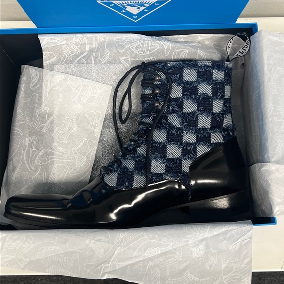 NIB - John Fluevog Executor Castellano Boots – Denim | Men’s Size 11 - Picture 14 of 16